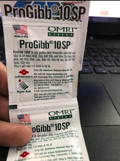 Combo 2 gói phân bón lá điều hoà sinh trưởng ProGibb gói 1gram 3