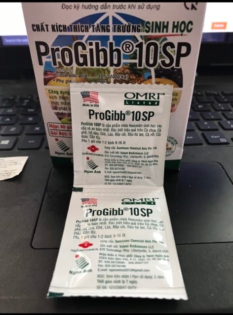 Combo 2 gói phân bón lá điều hoà sinh trưởng ProGibb gói 1gram 2