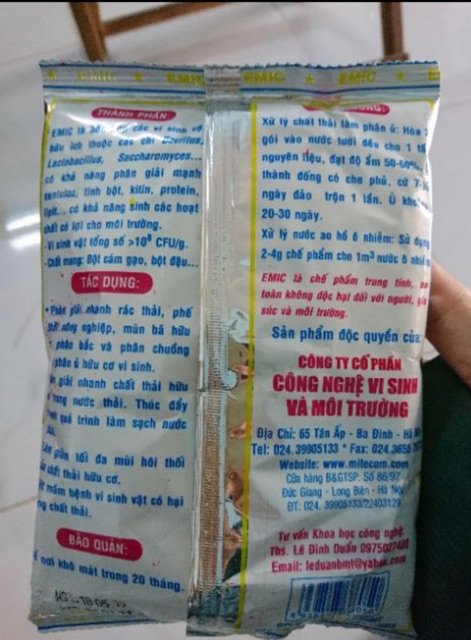 Men vi sinh EMIC ủ phân hữu cơ gói 200gram. 2
