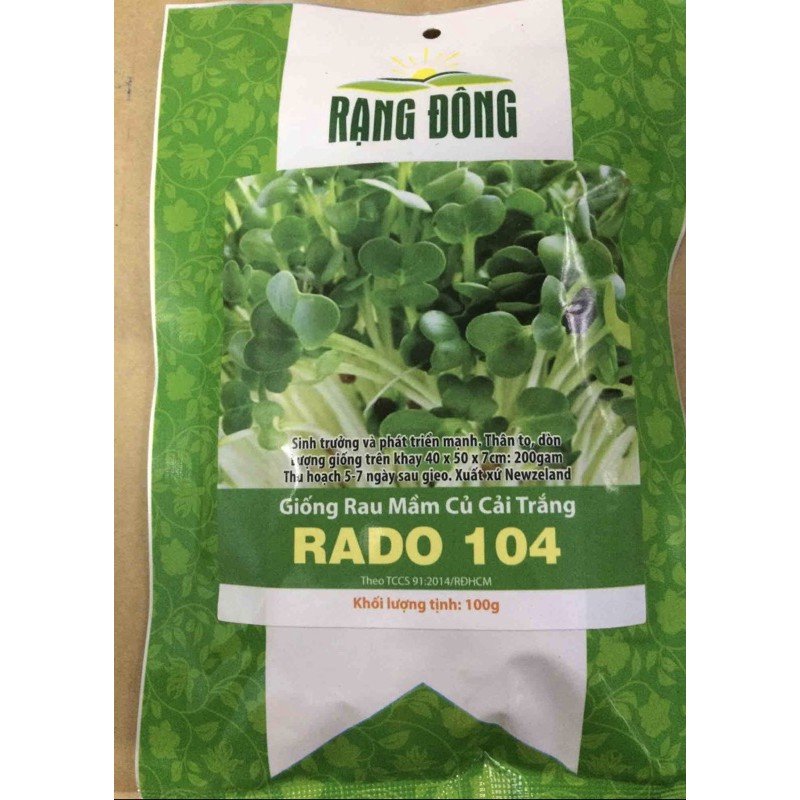 Hạt giống rau mầm củ cải trắng RADO 104 gói 100gram