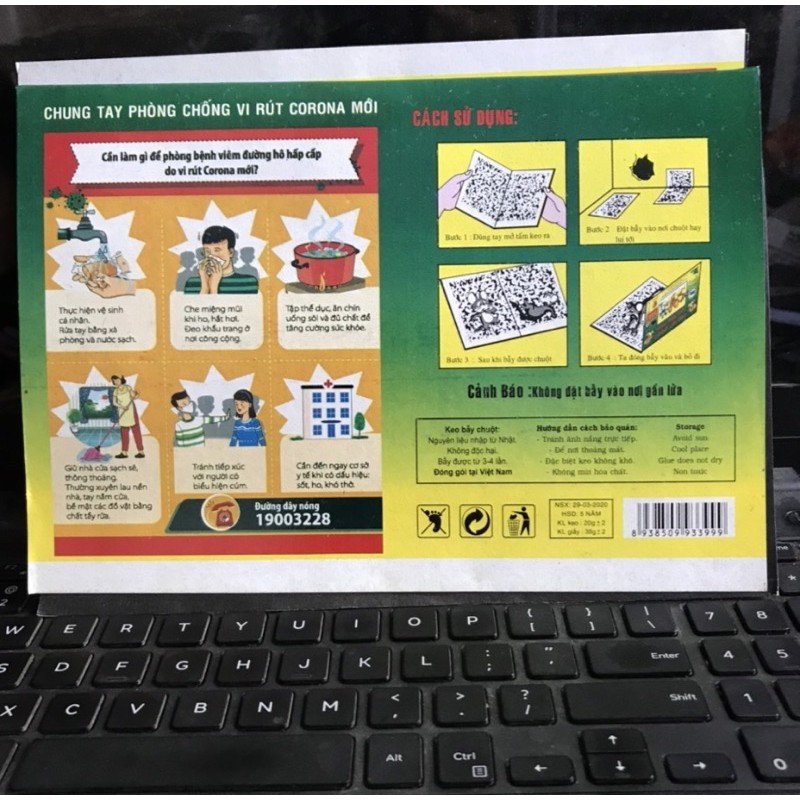 Keo dính chuột, keo bẫy chuột combo 2 miếng 2