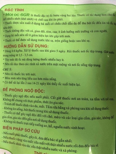 Trừ ốc Moi Oc 6GR gói 100gram 3