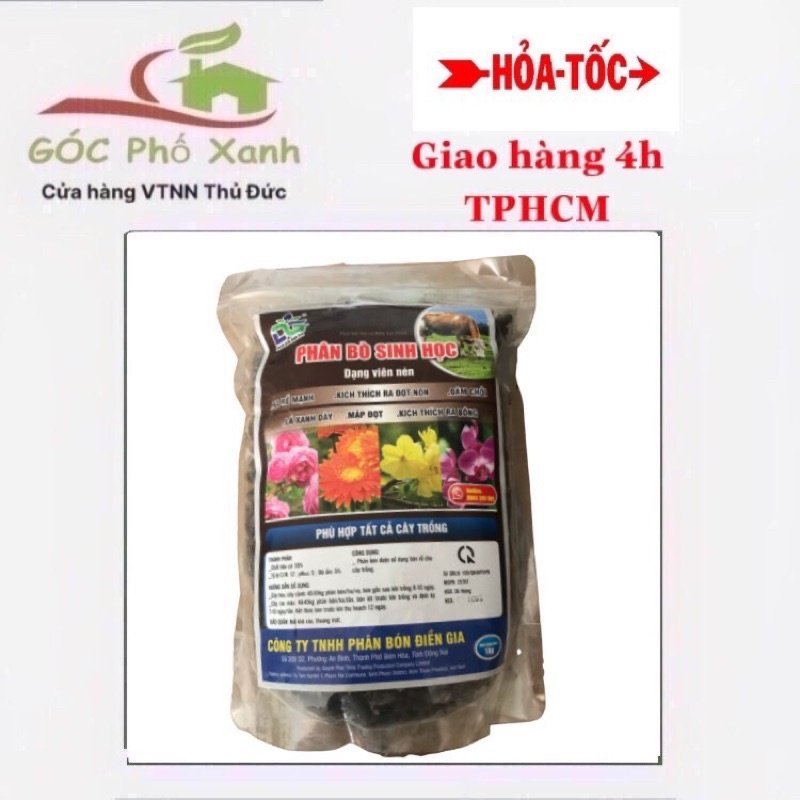 Phân bò sinh học dạng viên nén gói 1kg