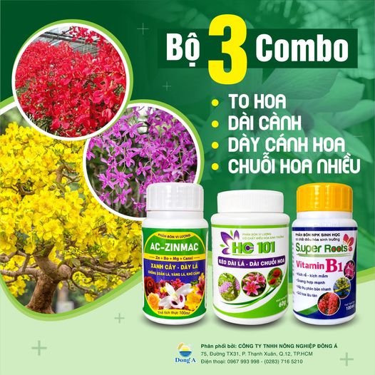 Bộ COMBO PHÂN BÓN DƯỠNG HOA 3 HŨ