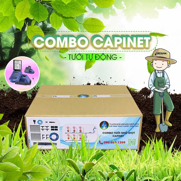 Bộ kit tưới nhỏ giọt cắm tại chậu – hẹn giờ tưới tự động (CB-Capinet)