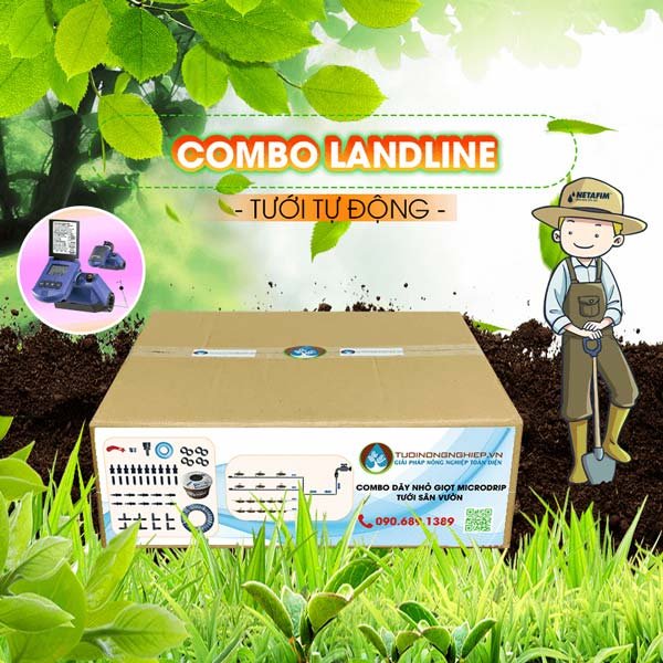 Combo dây tưới nhỏ giọt tự động cho sân vườn (CB-LandLine-3)