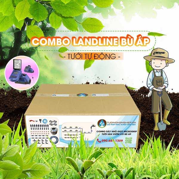 Combo dây tưới nhỏ giọt tự động cho sân vườn có bù áp (CB-LandLine-4)