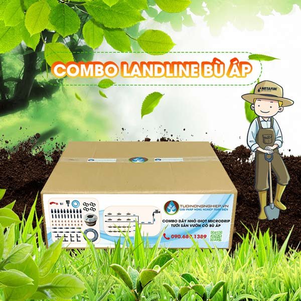 Combo dây tưới nhỏ giọt cho sân vườn có bù áp (CB-LandLine-2)