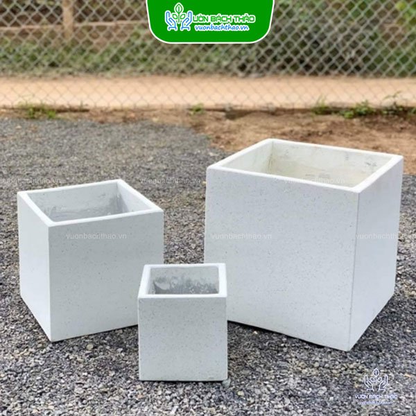 Chậu Đá Mài Vuông Trồng Cây 2