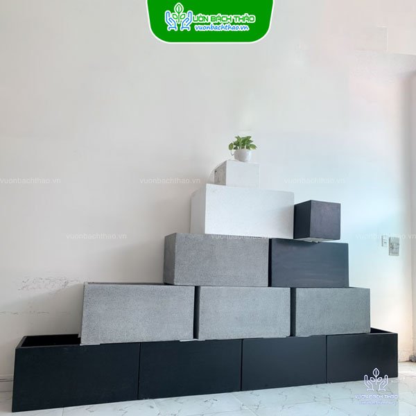 Chậu Đá Mài Chữ Nhật Trồng Cây 3