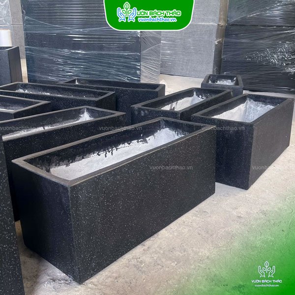 Chậu Đá Mài Chữ Nhật Trồng Cây 2