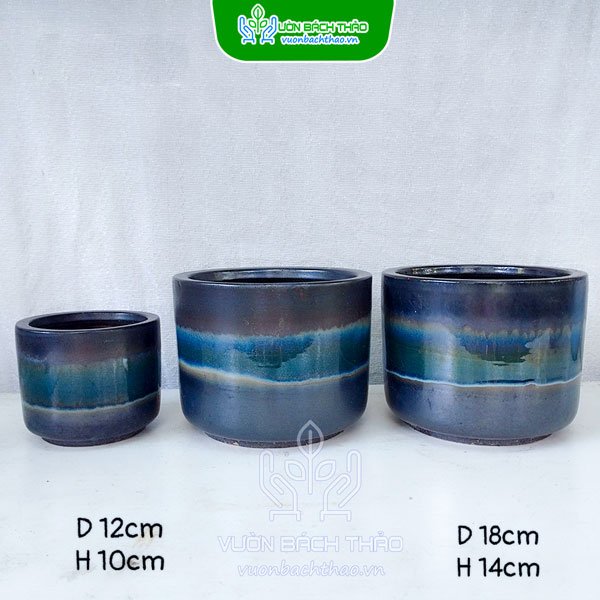 Chậu Sứ Trụ Men Bóng Trồng Chậu Để Bàn 2