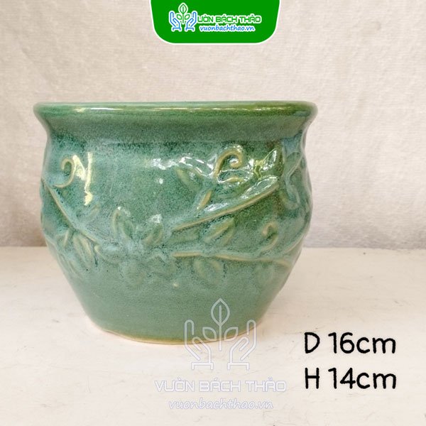 Chậu Gốm Sứ Hình Lu Trồng Cây 3