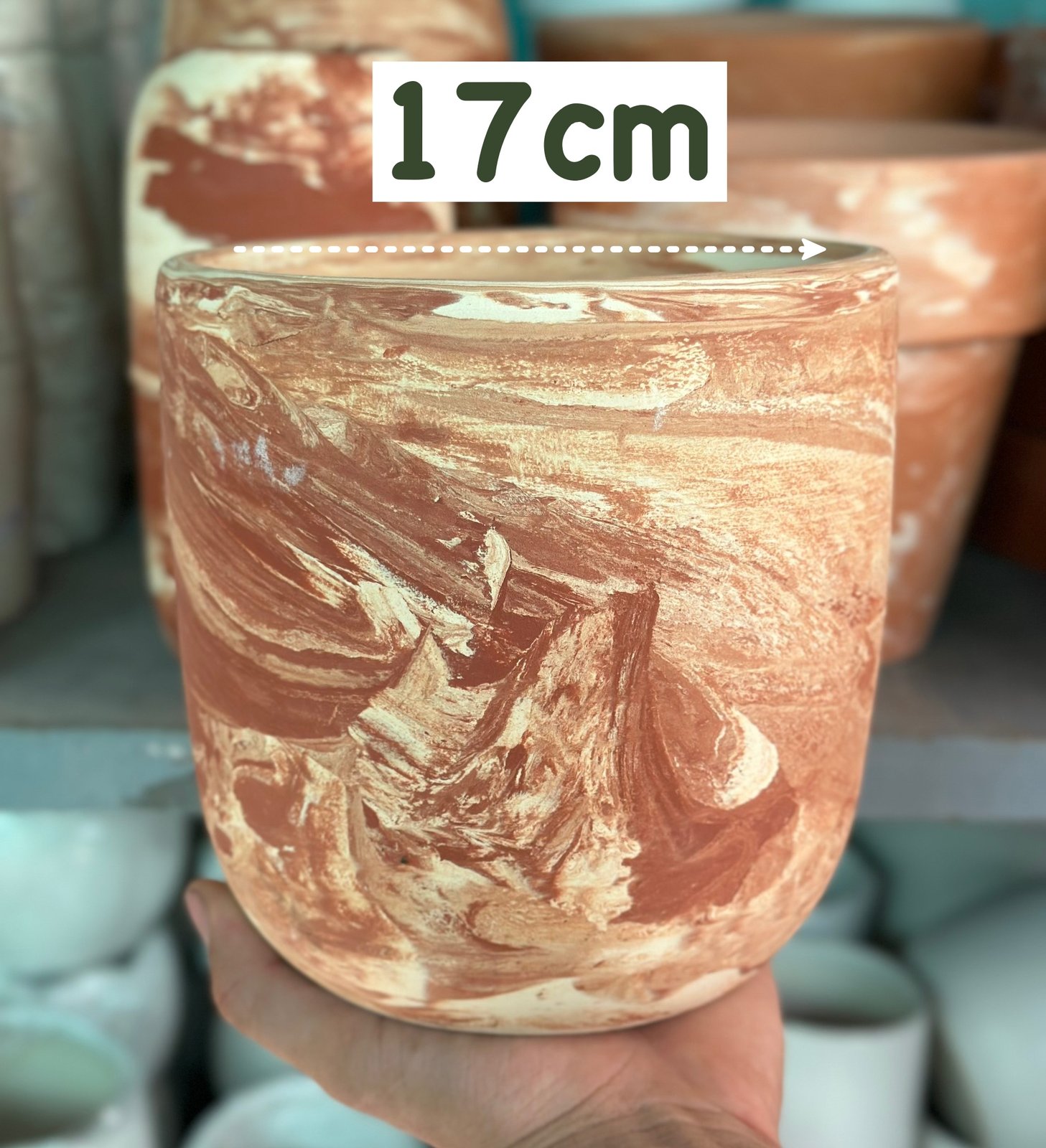 CHẬU ĐẤT NUNG LOANG MÀU TRỨNG TRÒN 10CM, 14CM, 17CM, (1 chậu),chậu trồng cây, trang trí nội thất, Cây Tươi Nguyên CTN1556