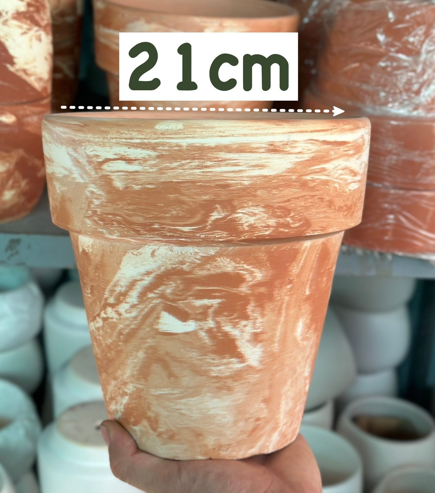 CHẬU ĐẤT NUNG LOANG MÀU GỜ BASIC 15CM, 18CM, 21CM, (1 chậu),chậu trồng cây, trang trí nội thất, Cây Tươi Nguyên CTN1555 3