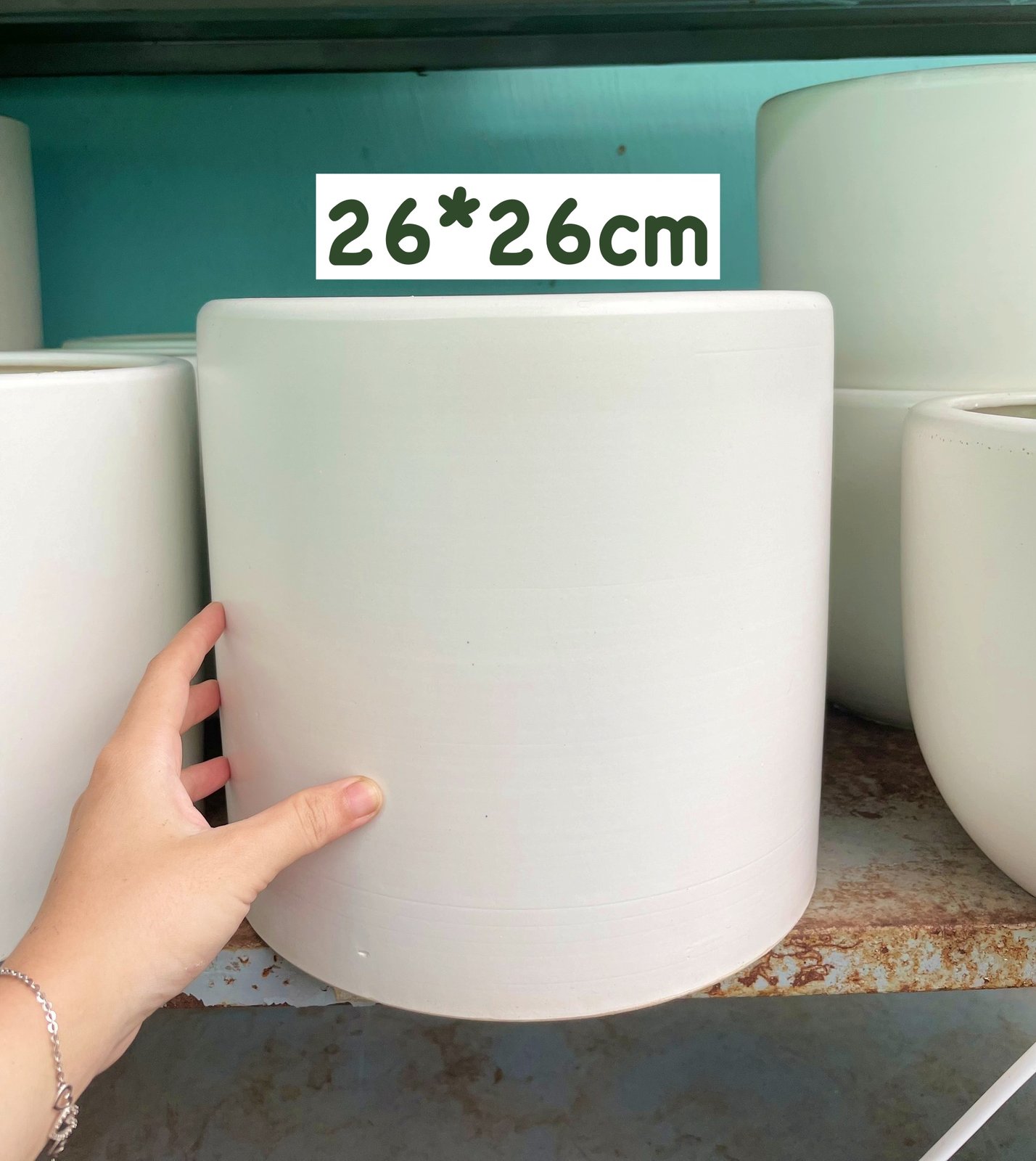 [CHỈ GIAO HOẢ TỐC] CHẬU TRỤ TRÁNG MEN TRẮNG Size 22CM, 26CM (1 chậu), tráng men, chậu cây trong nhà đẹp, Cây Tươi Nguyên 3