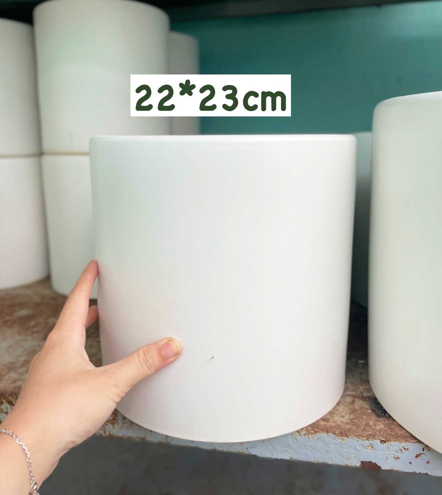 [CHỈ GIAO HOẢ TỐC] CHẬU TRỤ TRÁNG MEN TRẮNG Size 22CM, 26CM (1 chậu), tráng men, chậu cây trong nhà đẹp, Cây Tươi Nguyên 2