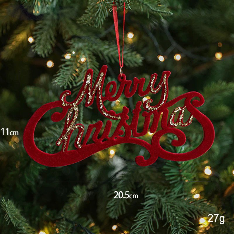 Chữ Merry Xmas màu đỏ đô
