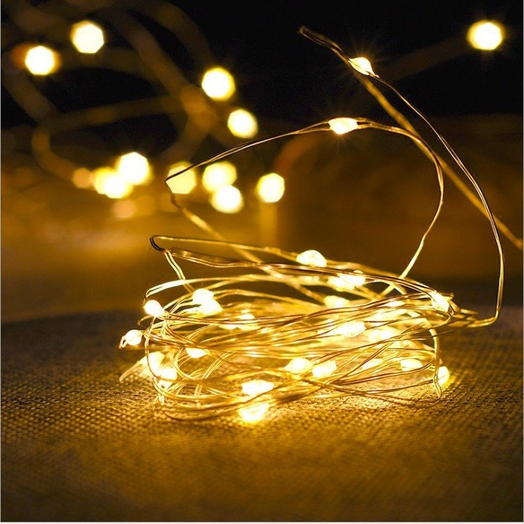 Dây đèn Fairy Light ánh sáng ấm - Loại dây mảnh, dùng pin, nhiều kích cỡ 3