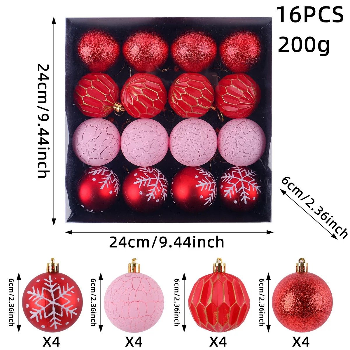 Set 16 châu 60mm Tông Hồng Đỏ 2