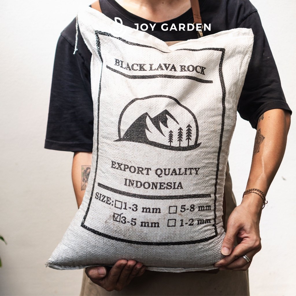 Nguyên bao Lava đen size 3-5mm (25kg) - Black Lava Rock Indonesia - Chuyên cho Sen đá - Hồ cá - Kiểng lá | Joy Garden 2