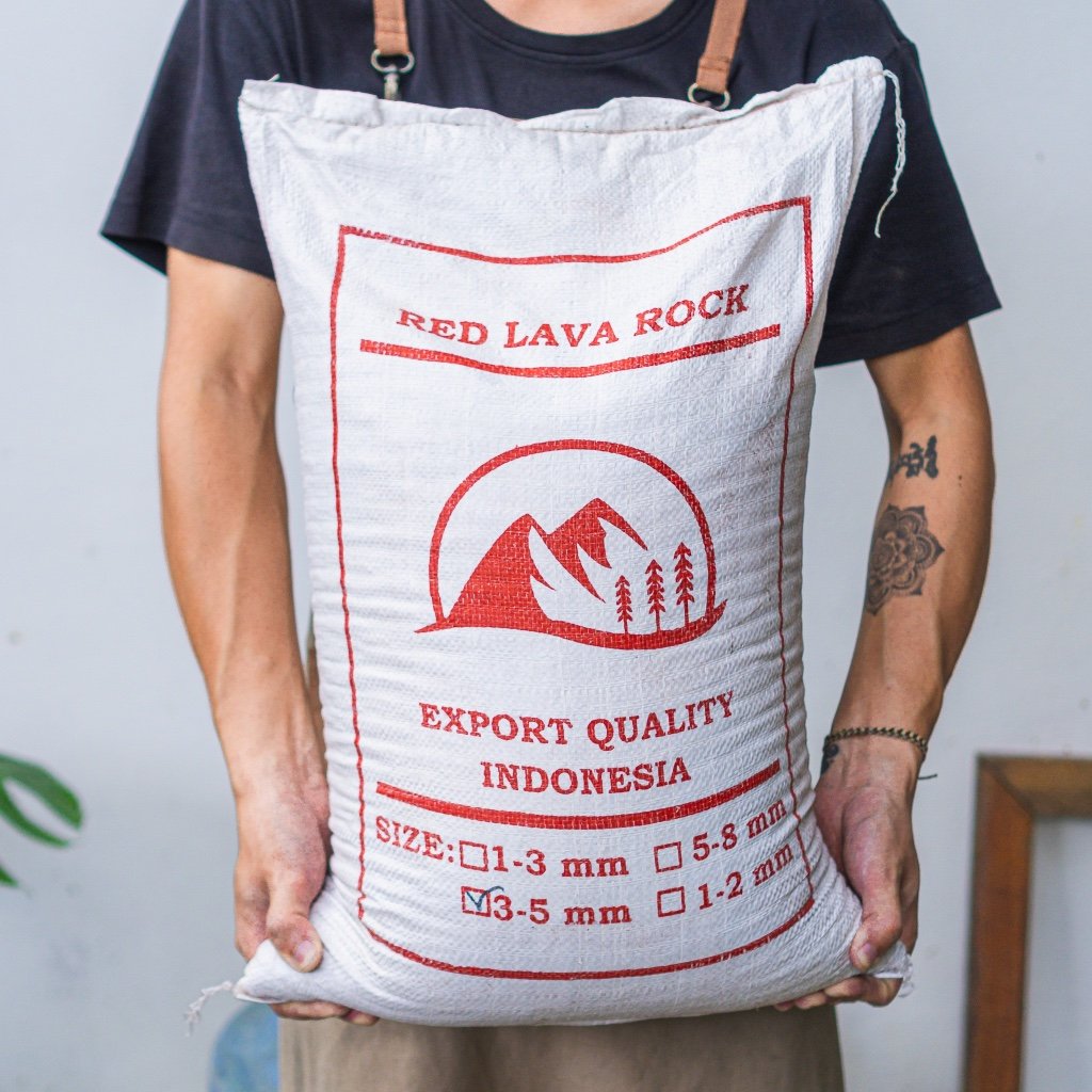 Nguyên bao Đá Lava đỏ size 3-6mm (25kg) - Red Lava Rock Indonesia - Chuyên cho Sen đá - Hồ cá - Kiểng lá | Joy Garden 2