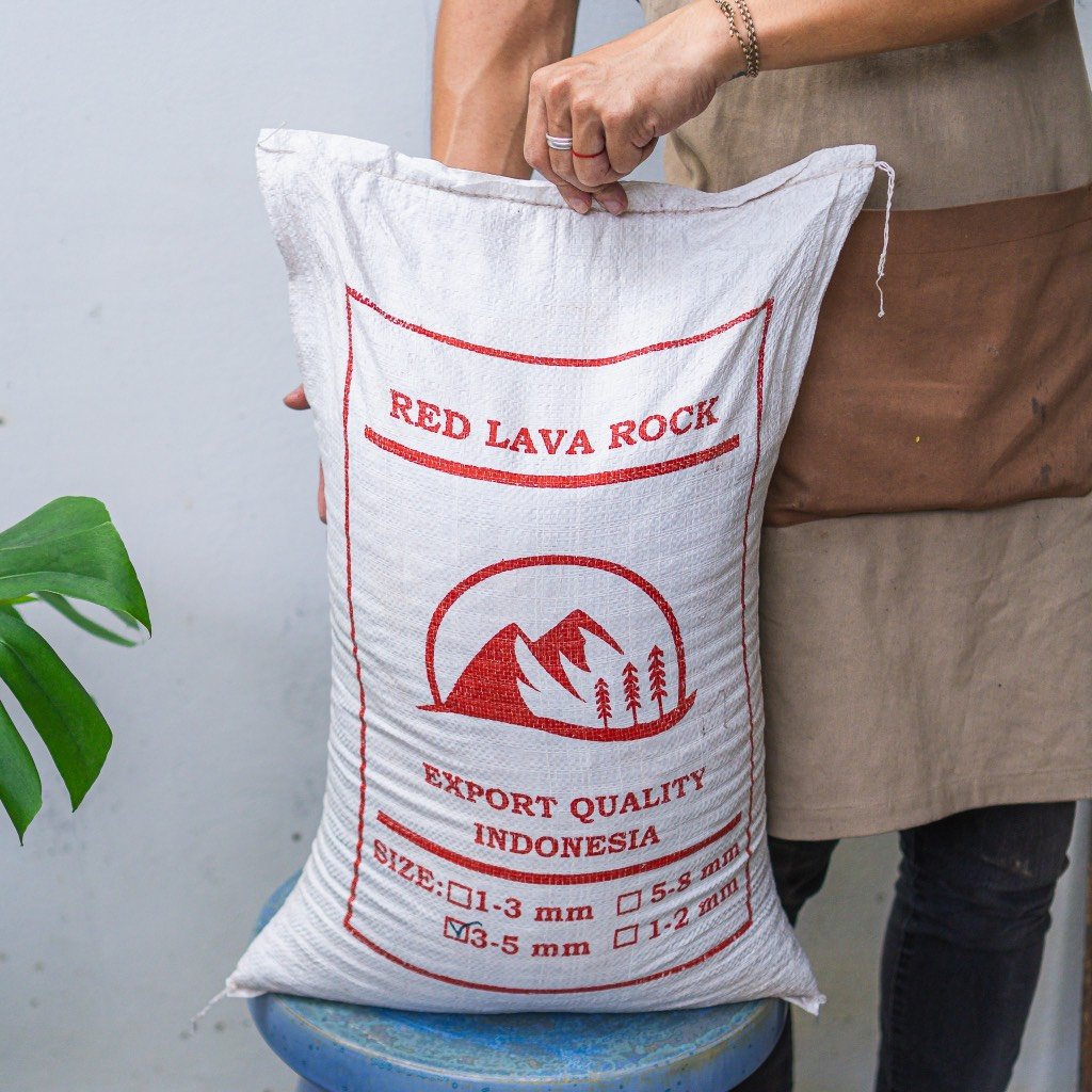 Nguyên bao Đá Lava đỏ size 3-6mm (25kg) - Red Lava Rock Indonesia - Chuyên cho Sen đá - Hồ cá - Kiểng lá | Joy Garden 3