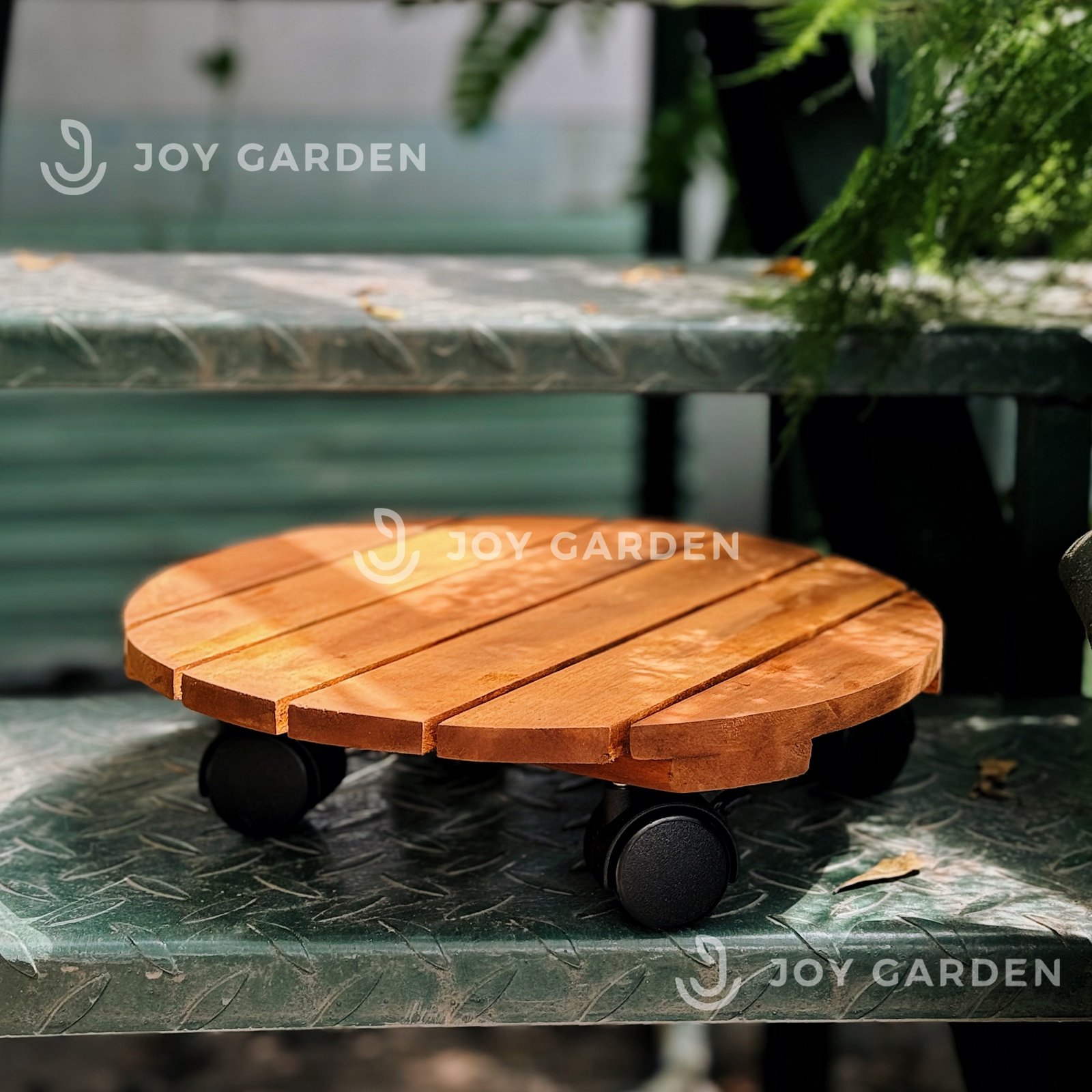 Đế gỗ bánh xe [Wooden Plant Stand with Wheels]