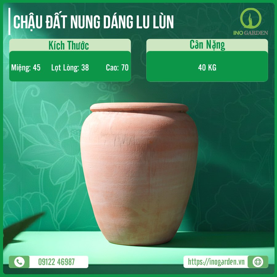 CHẬU ĐẤT NUNG DÁNG LU LÙN
