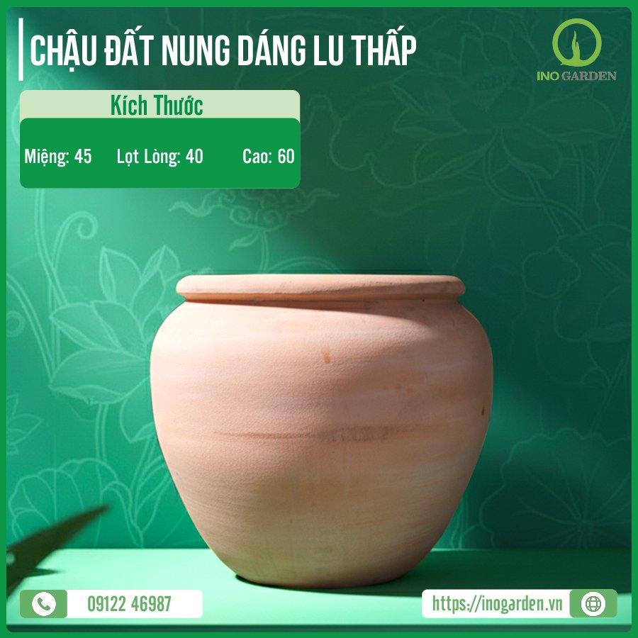 CHẬU ĐẤT NUNG DÁNG LU THẤP