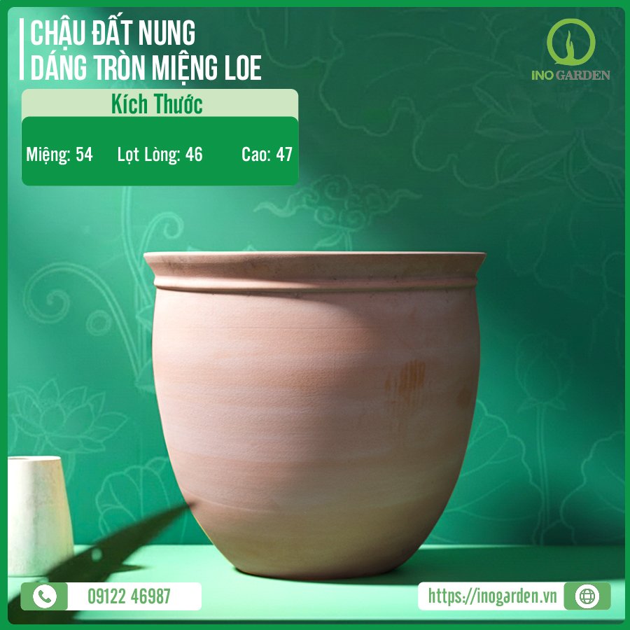 CHẬU ĐẤT NUNG DÁNG TRÒN MIỆNG LOE
