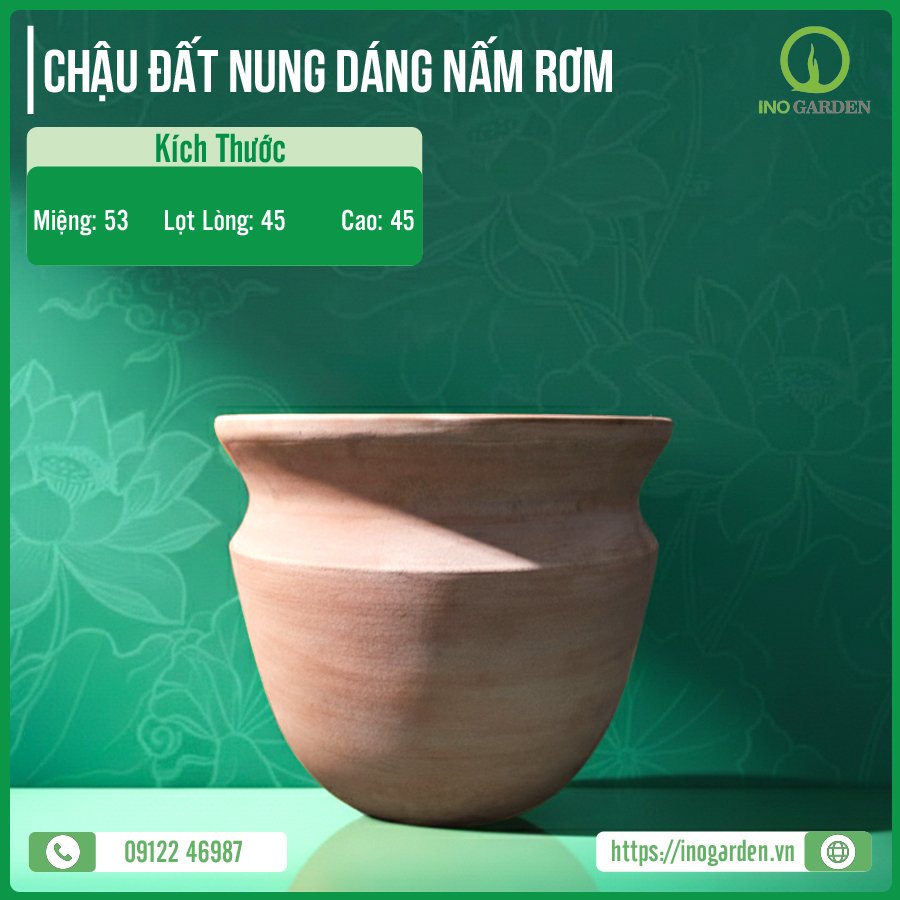CHẬU ĐẤT NUNG DÁNG NẤM RƠM