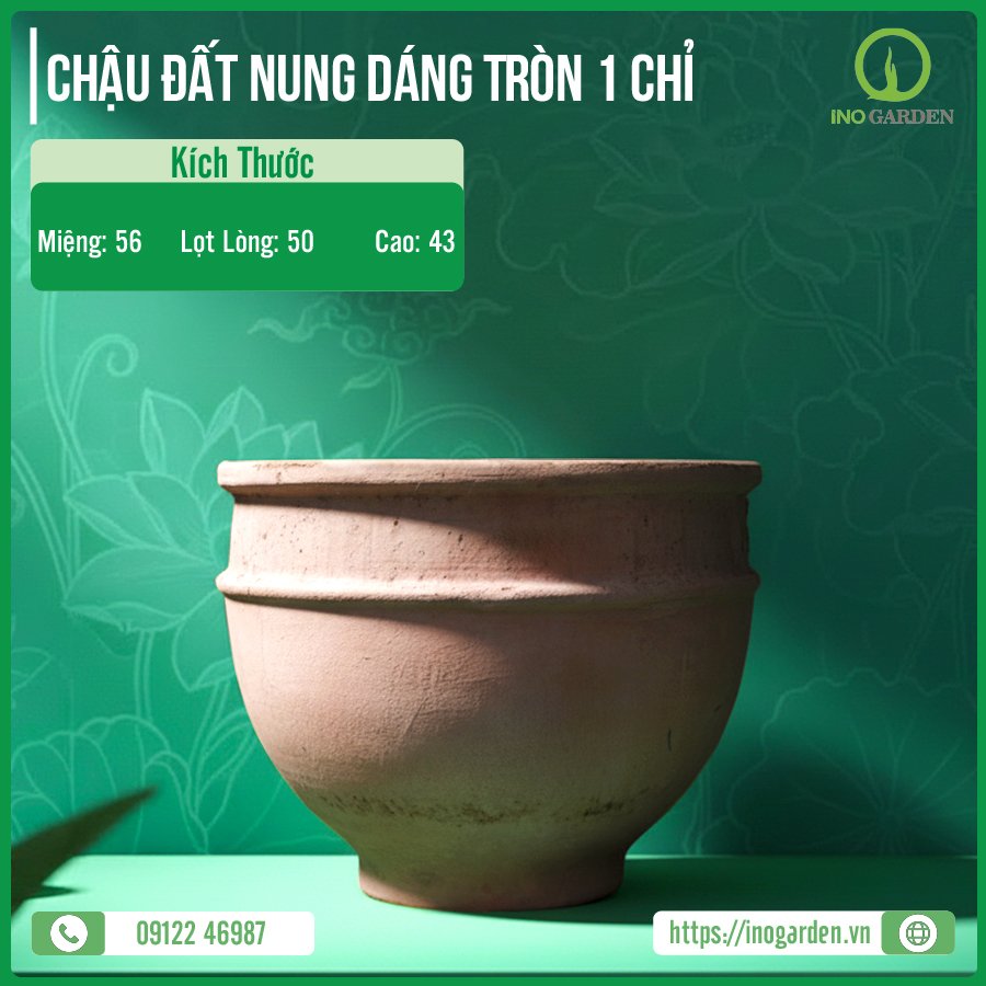CHẬU ĐẤT NUNG DÁNG TRÒN 1 CHỈ
