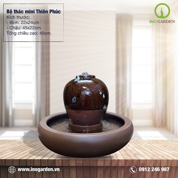 BỘ THÁC PHUN NƯỚC MINI THIÊN PHÚC TRÒN TRÁNG MEN