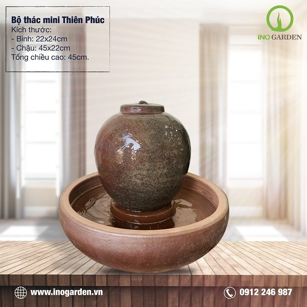BỘ THÁC PHUN NƯỚC MINI THIÊN PHÚC TRÒN KHÔNG MEN