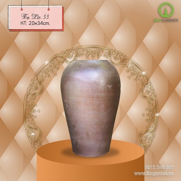 Bình gốm cắm hoa Tụ Lộc cỡ nhỏ 2