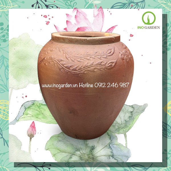 Lu gốm họa tiết rồng S2 (kích thước 50x55cm)
