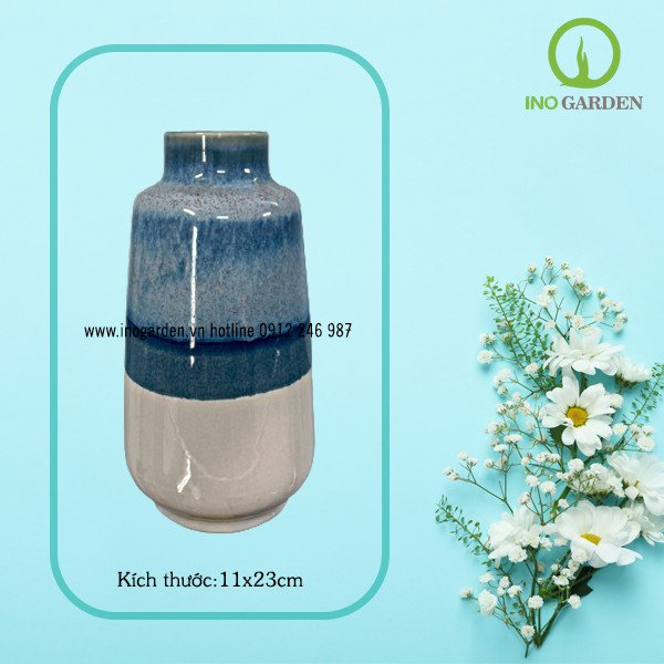 BÌNH HOA GỐM BIỂN XANH CÁT TRẮNG – MS31 2