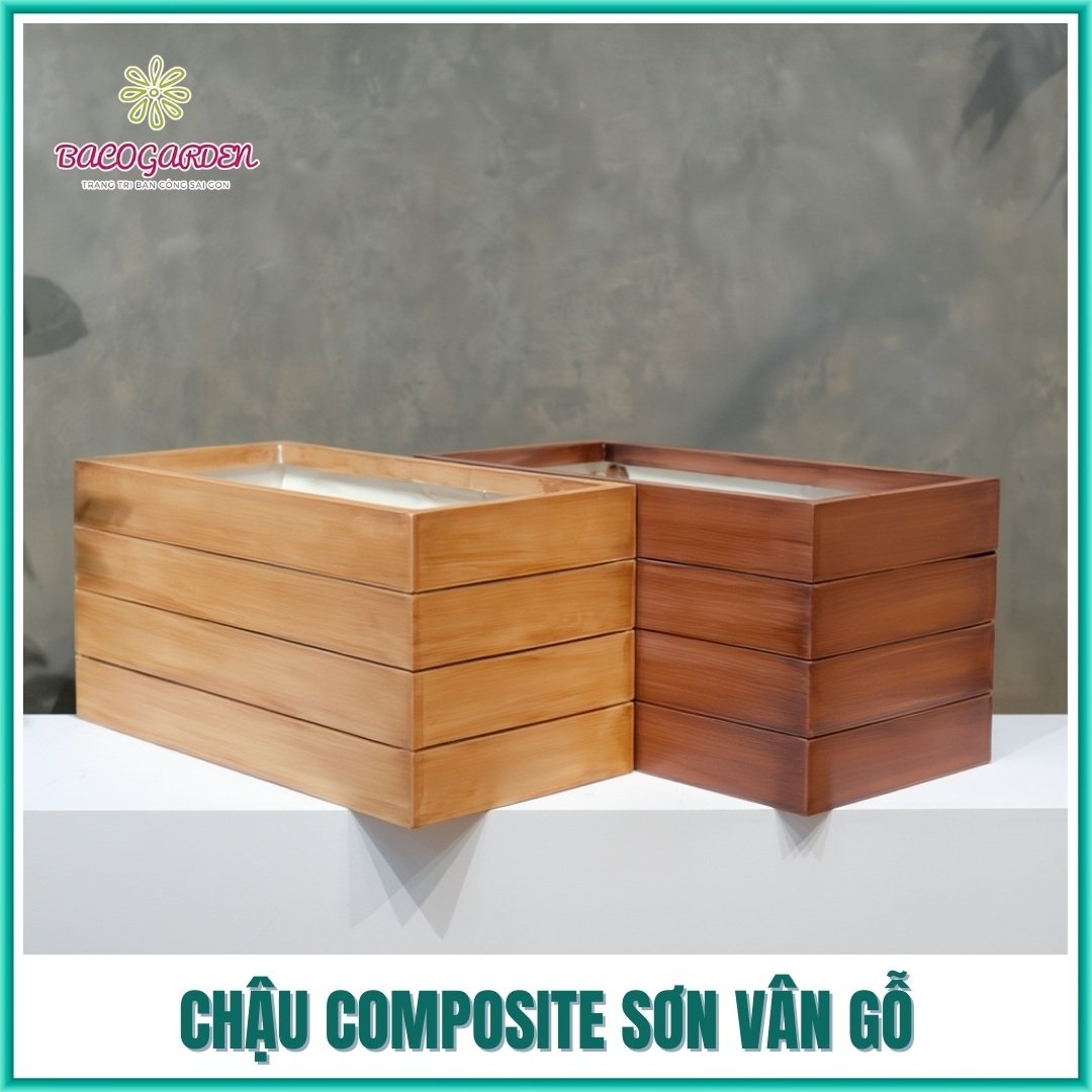 Chậu Composite sơn vân gỗ