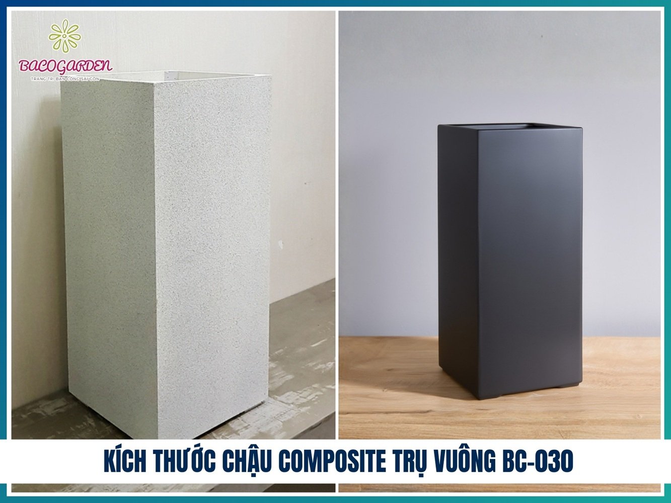 Chậu Composite Trụ Vuông BC-030 2