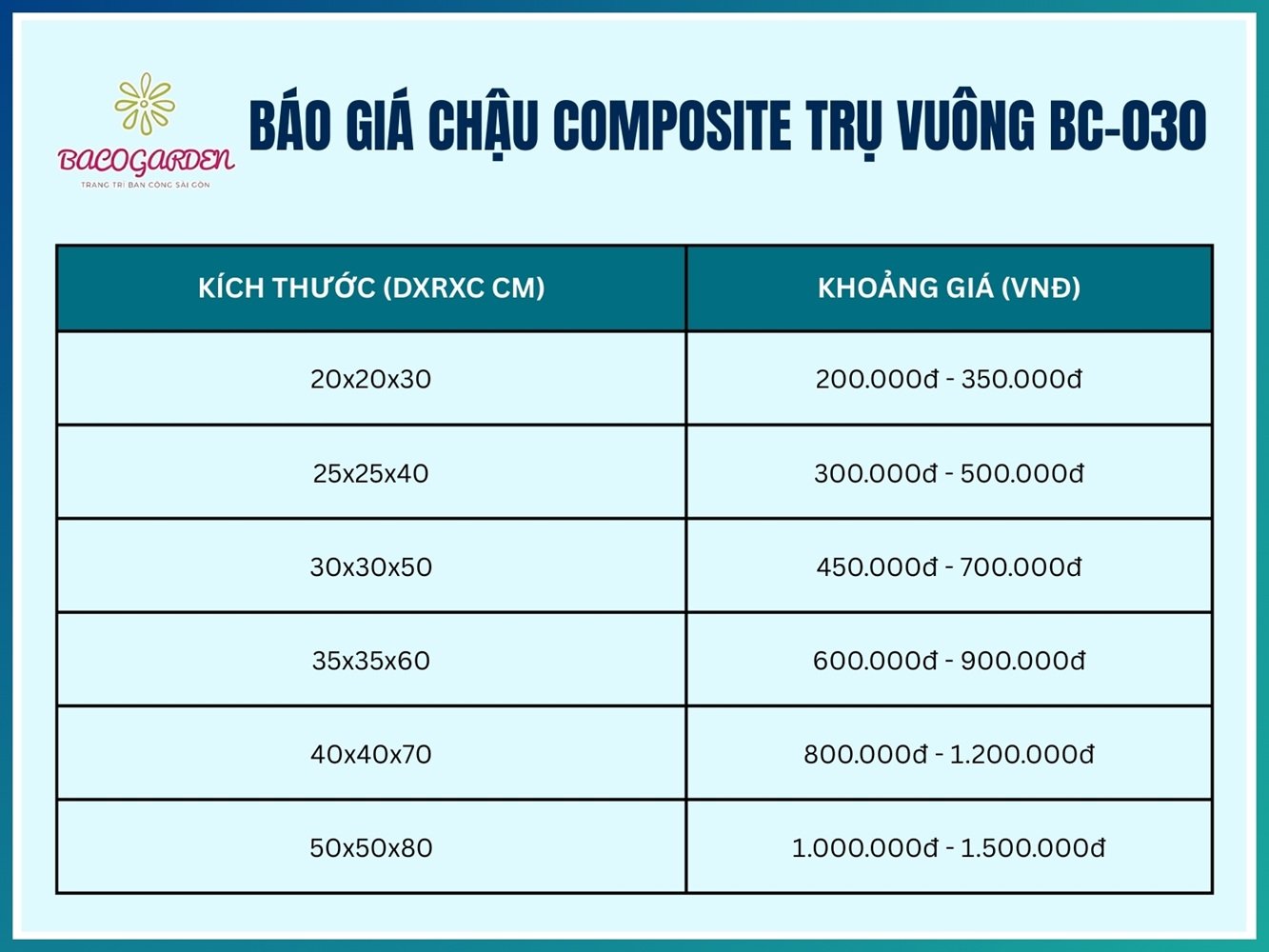 Chậu Composite Trụ Vuông BC-030 3