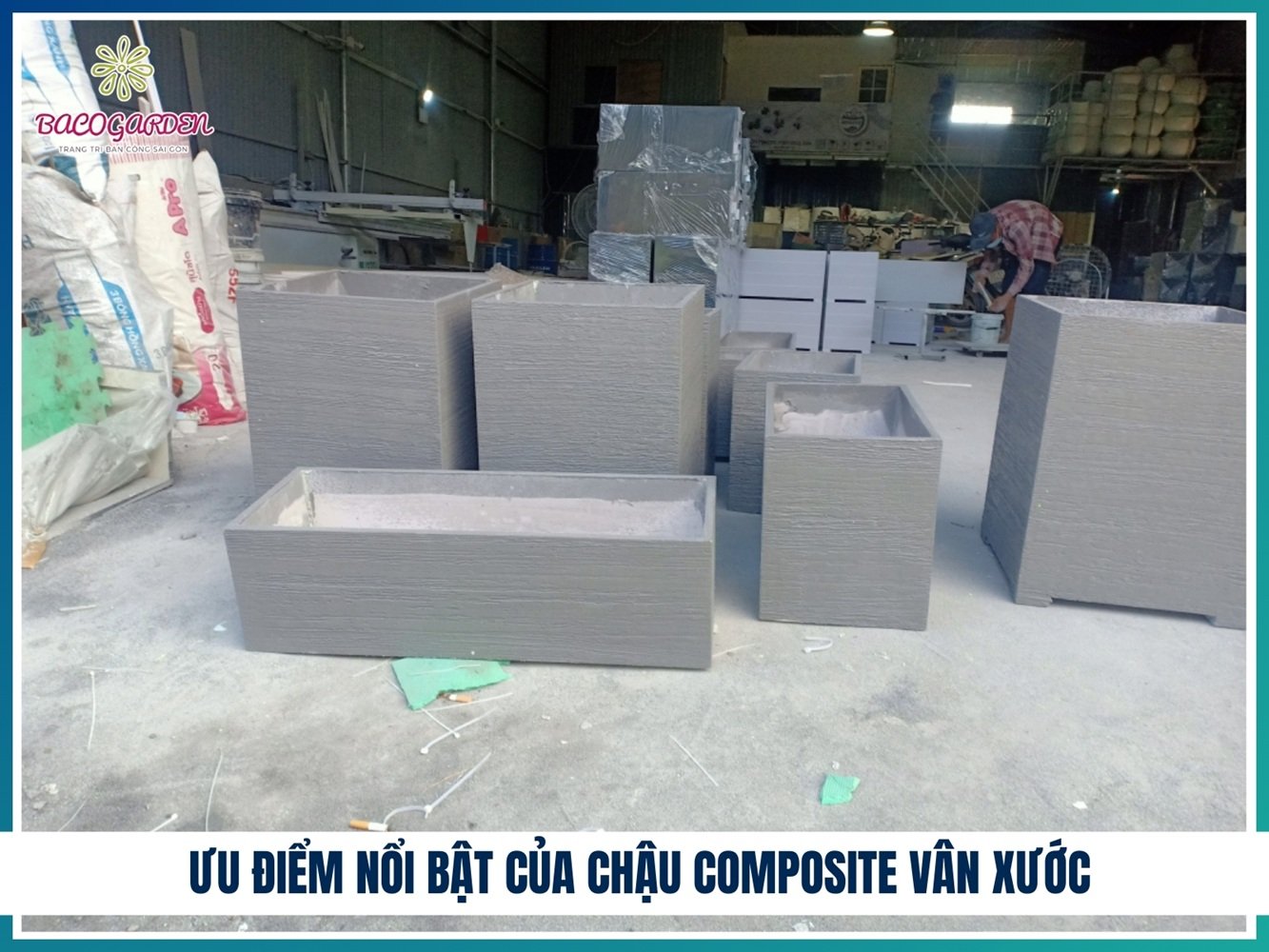 Chậu Composite Vân Xước BC-028 2
