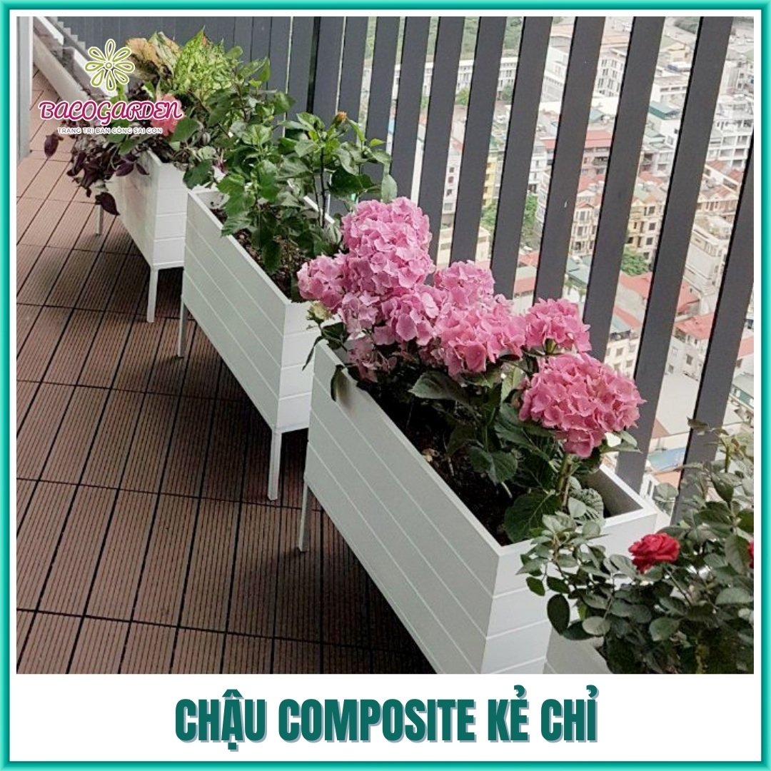Chậu Composite kẻ chỉ 3