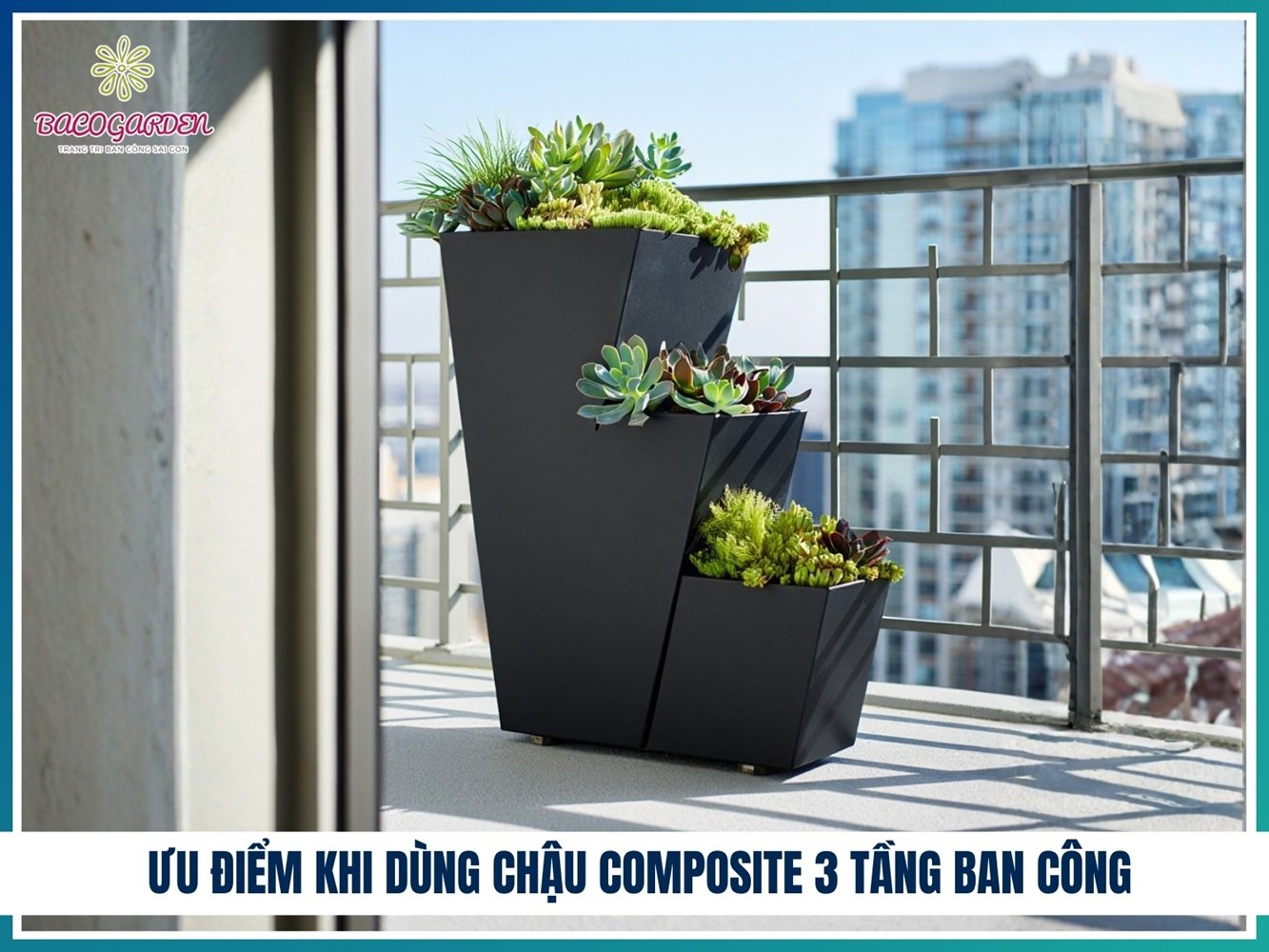 Chậu composite 3 tầng theo yêu cầu 2