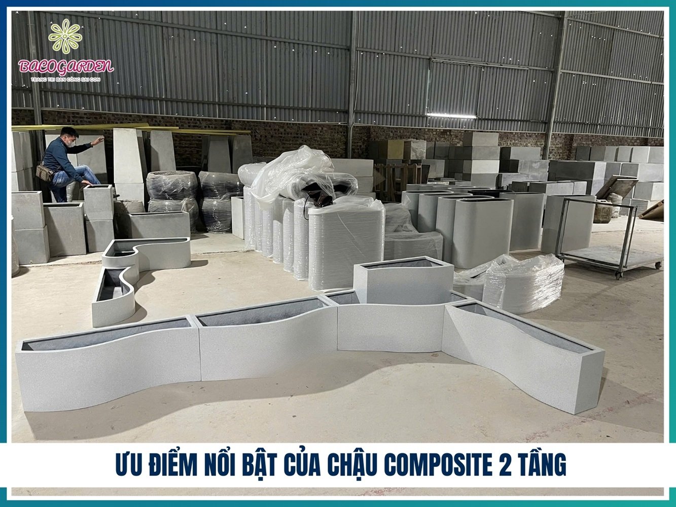 Chậu composite 2 tầng theo yêu cầu 2