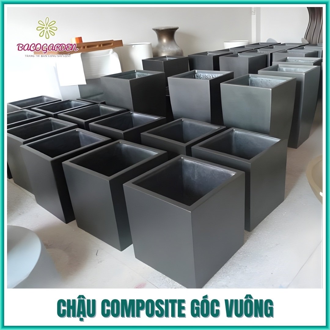 Chậu Composite góc vuông