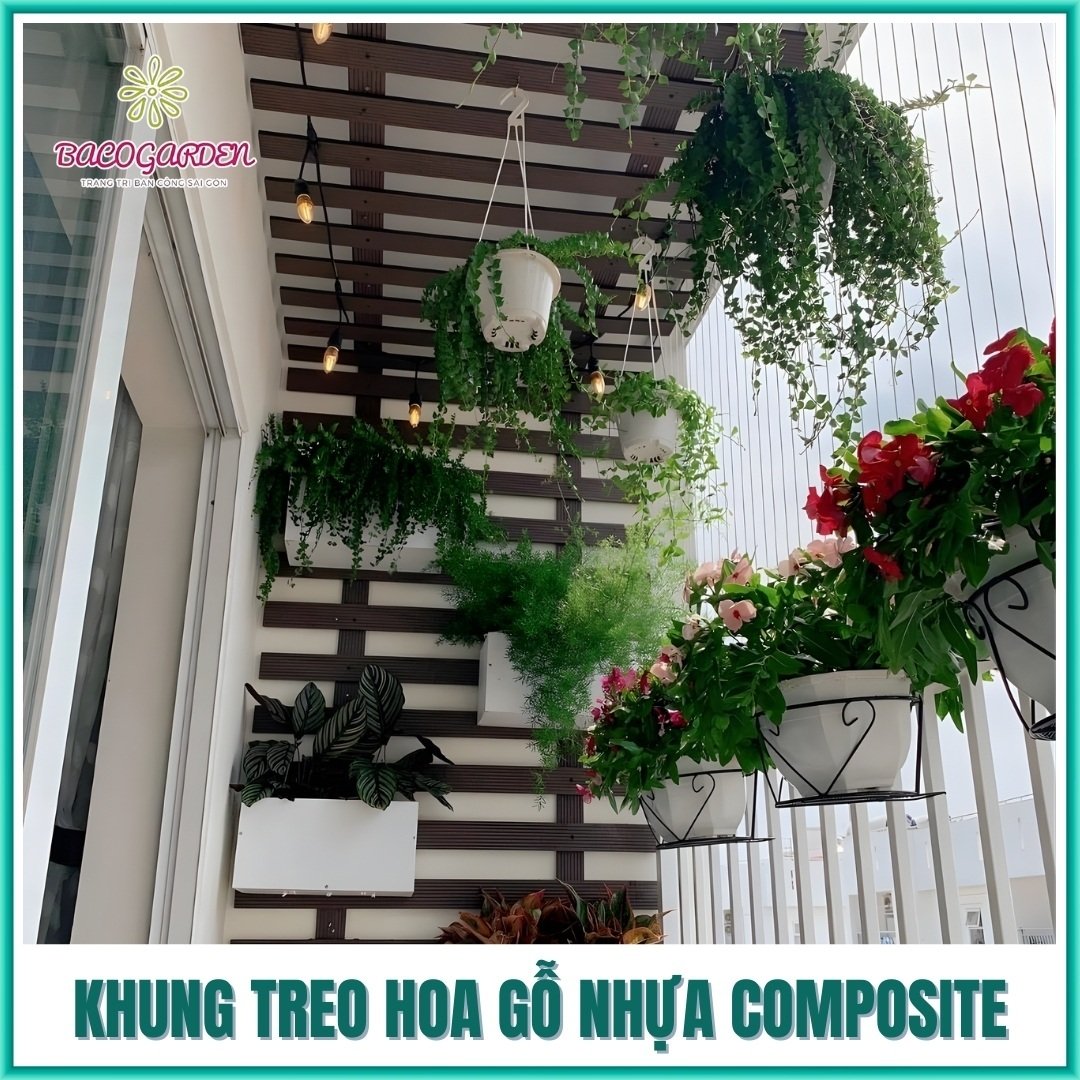 Khung treo hoa gỗ nhựa composite