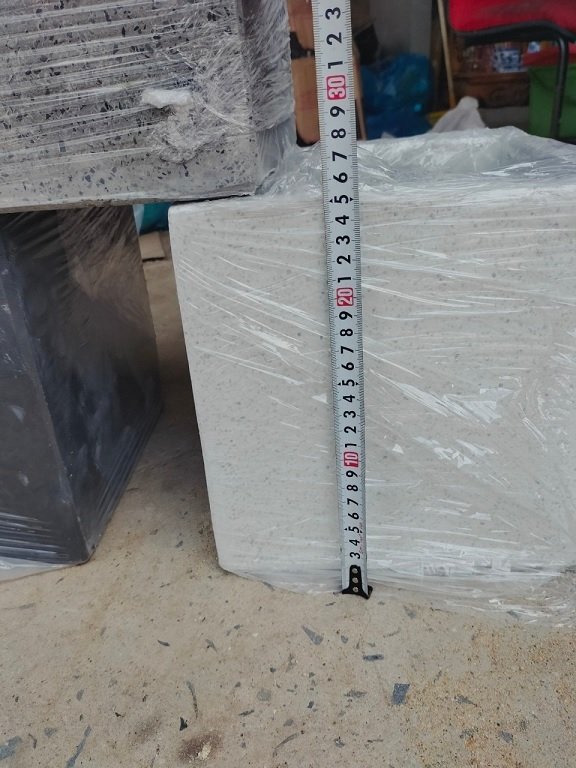 Chậu Trồng Cây Xi Măng Đá Mài Vuông 25cm