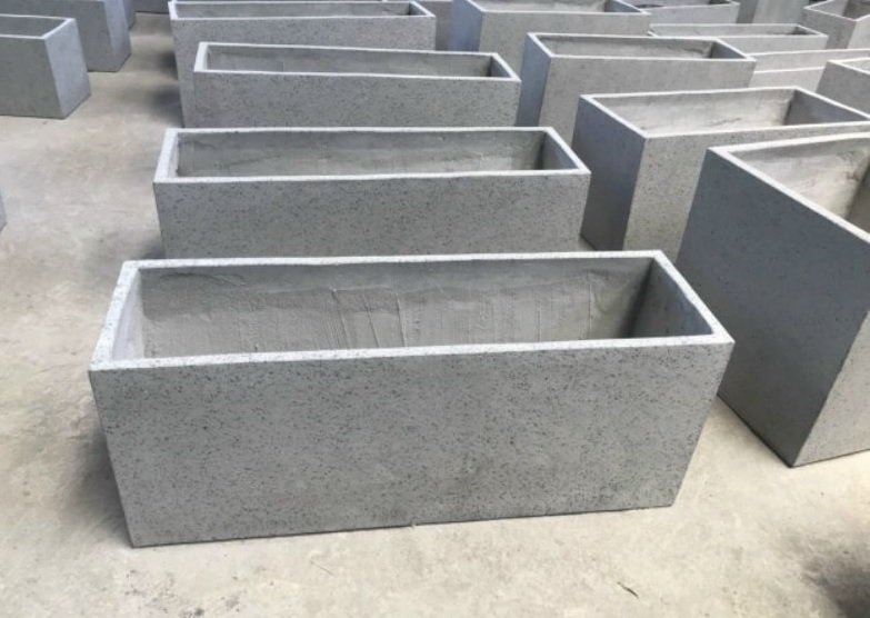 Chậu Xi Măng Đá Mài Hình Chữ Nhật 1m