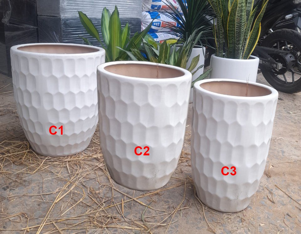 Chậu Sứ Tráng Men Hình Tổ Ong